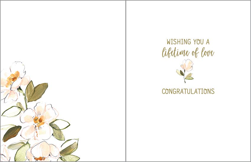 GINA B DESIGNS - Wholesale Wedding Card - Wedding Greeting Card - Peach Flowers1