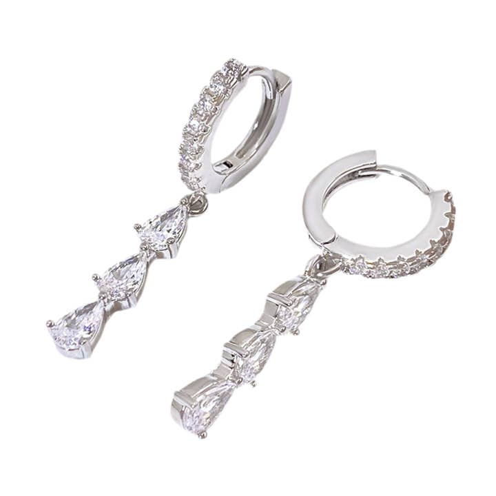 Trio CZ Drop Earrings for wholesale by Glam Bar Bazaar