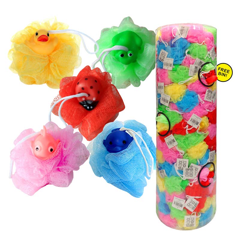 Deluxe Import Trading - Wholesale Bath Pouf/Sponge - 200pc Kids Body Scrubber in Tube0