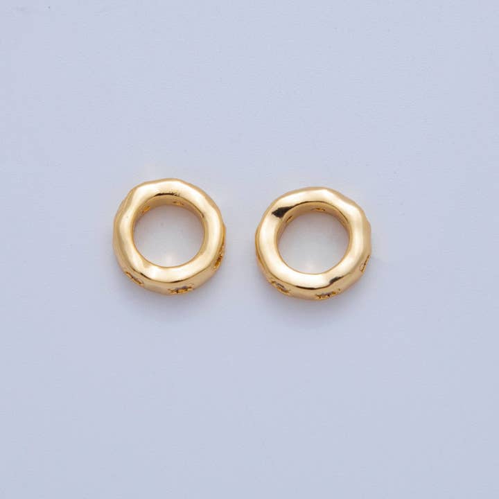 18K Gold Filled Clear & Green Micro Paved CZ Rondelle Wheel Spacer Beads | AF1017 for wholesale by Aim Eternal