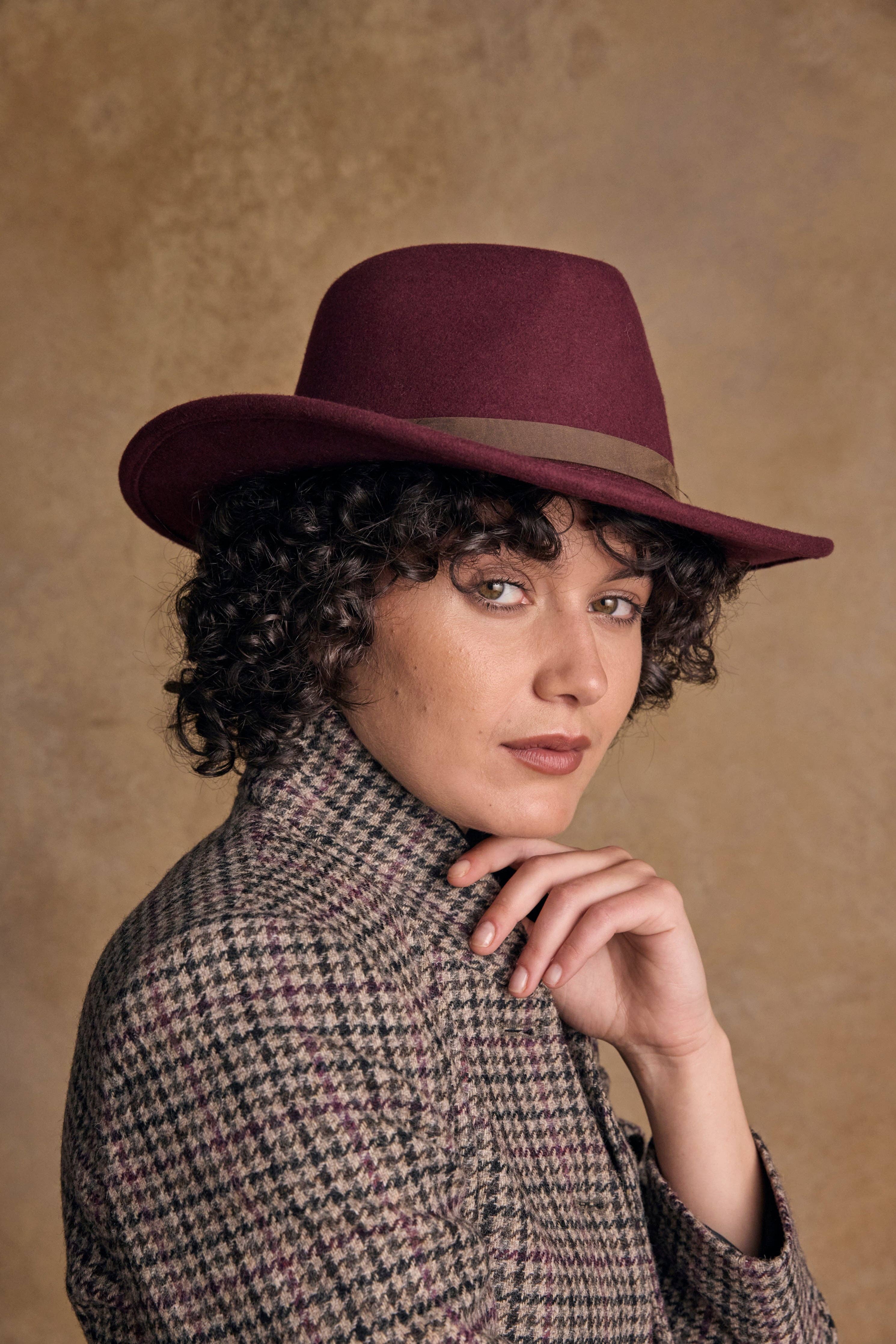 Jack Murphy Clothing - Wholesale Fedora - Women's - Boston Hat - Burgundy0