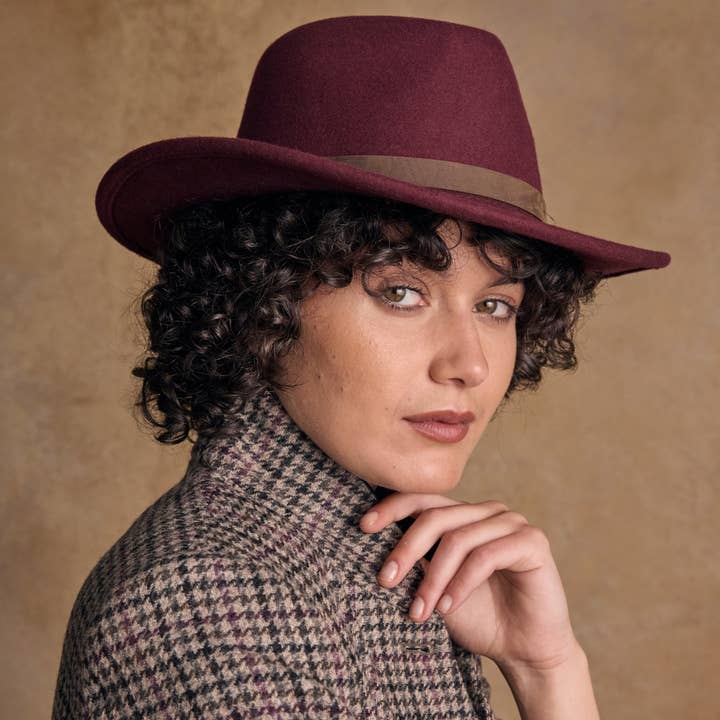 Jack Murphy Clothing - Wholesale Fedora - Women's - Boston Hat - Burgundy0