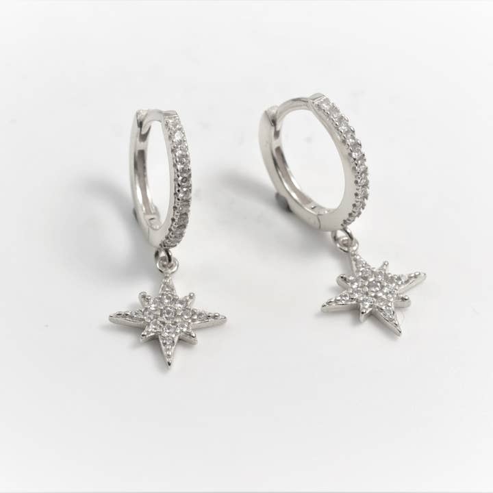 Diat - Wholesale Hoop Earrings - star earrings - gold star hoops - gold hoops3