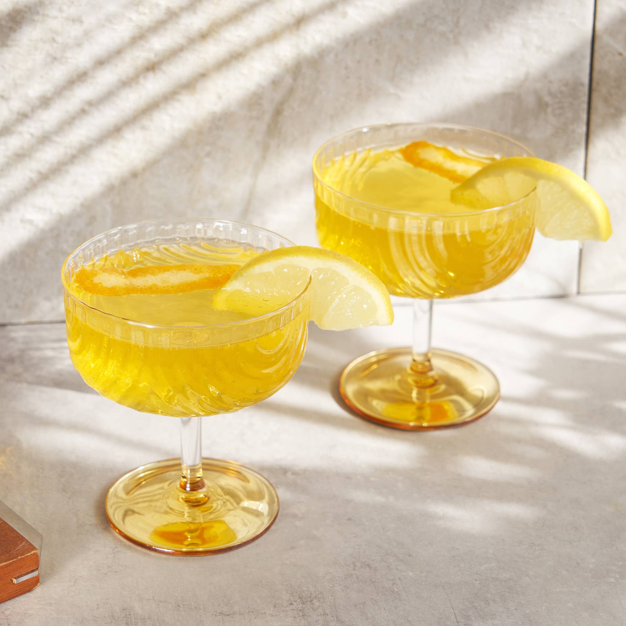 Viski - Wholesale Cocktail/Liquor Glass - Gold Plated Deco Cocktail Coupes Set of 24