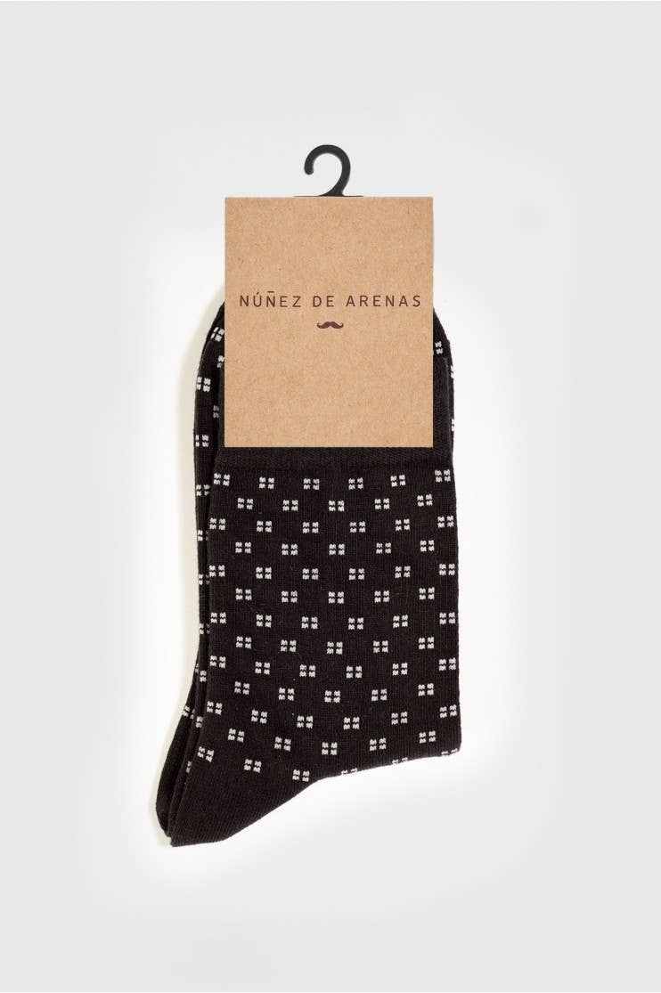 Black cotton socks model Cuadrillo for wholesale on Faire