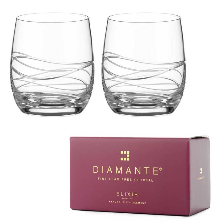 DIAMANTE - Vendita all'ingrosso Bicchiere/tazza - Bicchieri da whisky Diamante Bicchieri da liquore in cristallo Coppia W