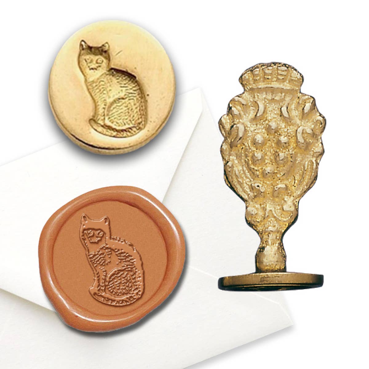 Freund Mayer & Co. - Wholesale Rubber/Decorative Stamp - Florentine Brass Wax Seal Stampers-over 50 popular symbols30