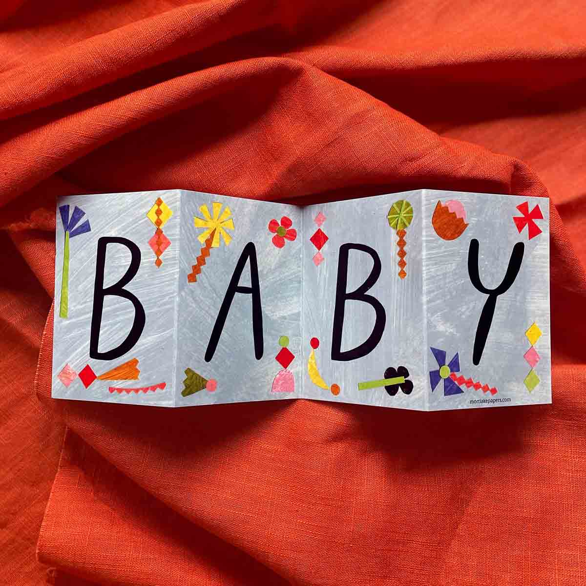 Mortlake Papers - Wholesale Baby Card - Baby Concertina Greeting Card3