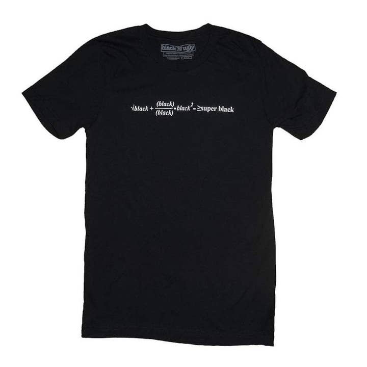 Superschwarzes T-Shirt mit mathematischen Gleichungen für den Großhandel von black N ugly