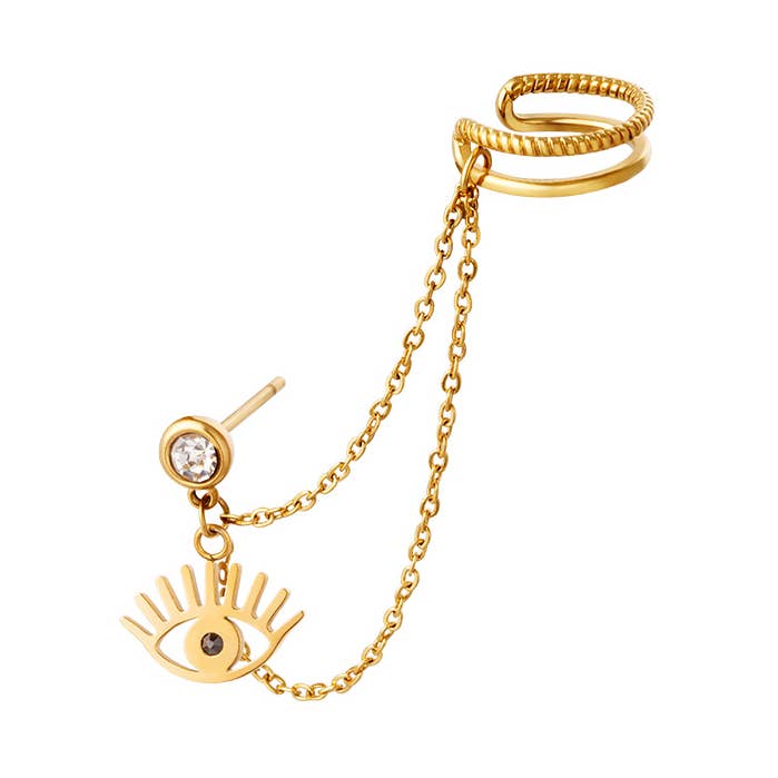 Cache-oreilles en acier inoxydable Eye pour la vente par SHINE BUY