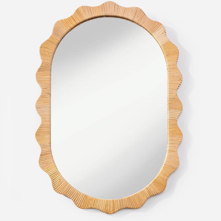 Maison - Wholesale Wall Mirror - Rattan Oval Wave Wall Mirror