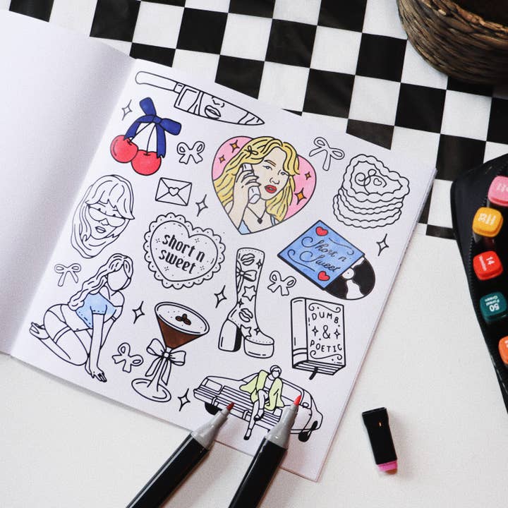 HeyHunsItsNicole - Vente Livre de coloriage – adulte - Livre de coloriage V3 / Flash de tatouage à colorier / Culture pop
