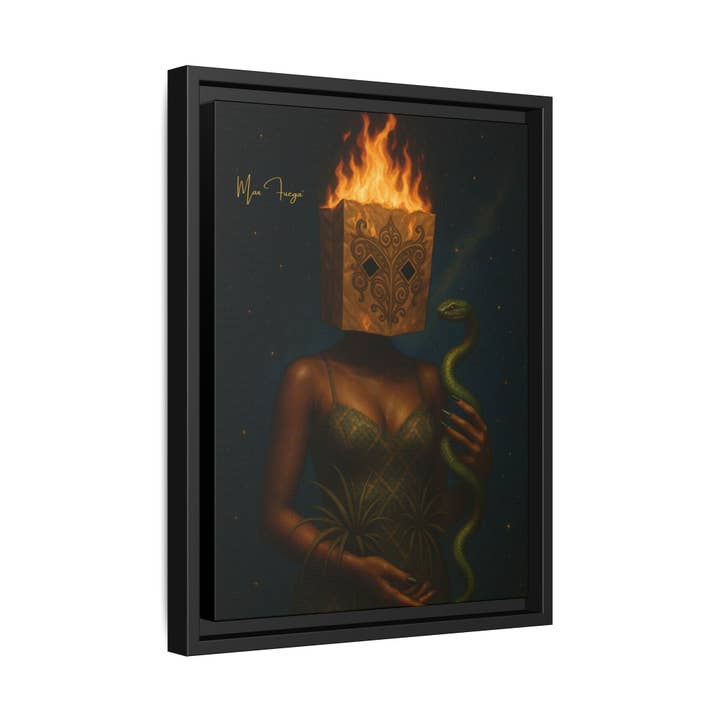 54 Mondays™ Project | Masked & Burned – Beverly Hills Edition | Cosmic Noir Wall Art | Limited Gold Max Fuega™ Signature | FSC-Certified Framed Matte Canvas for wholesale by Buy Martian Merch™