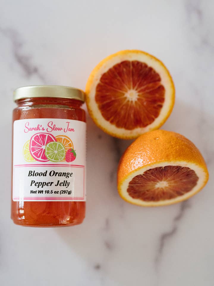 Blood Orange Pepper Jelly for wholesale by Sarah's Slow Jam