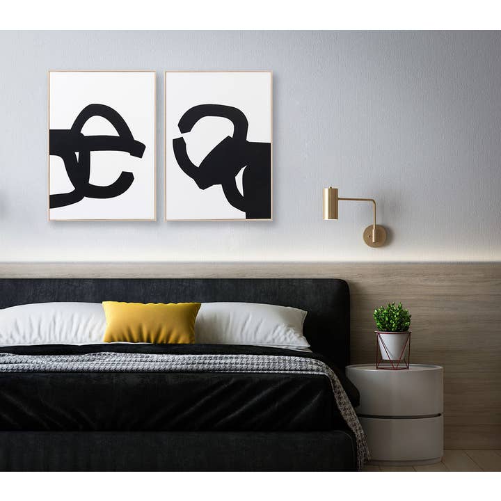 Gdeco - Venta al por mayor Conjunto de galería de pared - Set 2 Láminas Impresas 50X70Cm Dibujo Peine Viento Chillida