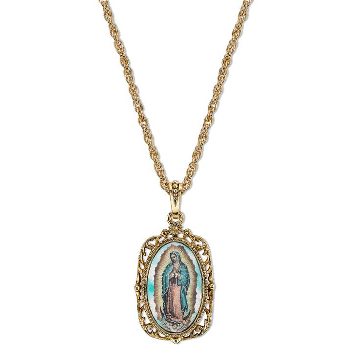 Symbols Of Faith Lady Of Guadalupe Medallion Pendant Necklac for wholesale by 1928 Jewelry