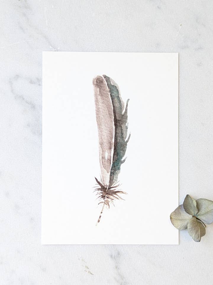 Art print Duck Feather | Handmade | bio top paper for wholesale by ArtworkByMadelon
