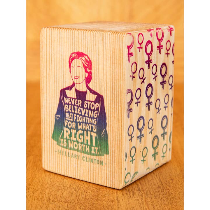 ARCHd - Wholesale Bookend - Iconic Woman Quote Bookend (sold individually) NATURAL WOOD3