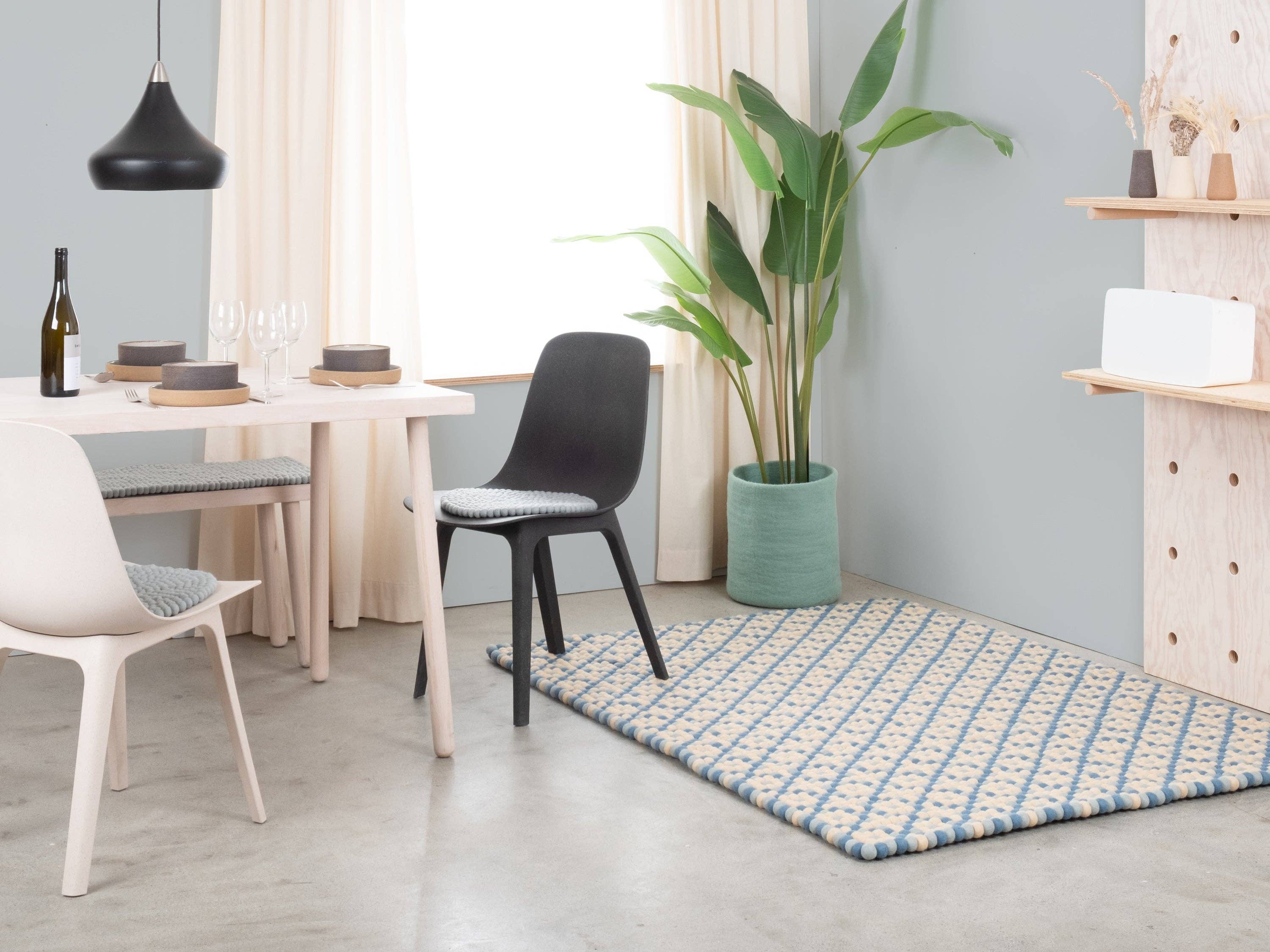 myfelt - Wholesale Area Rug - Inez felt ball rug rectangular 100% wool, handmade2