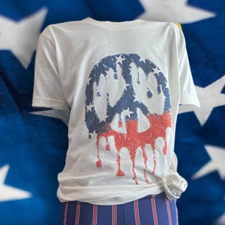 Peace Flag Tee BABY + KIDS + ADULT (July Ship) for wholesale by The Design Chambers