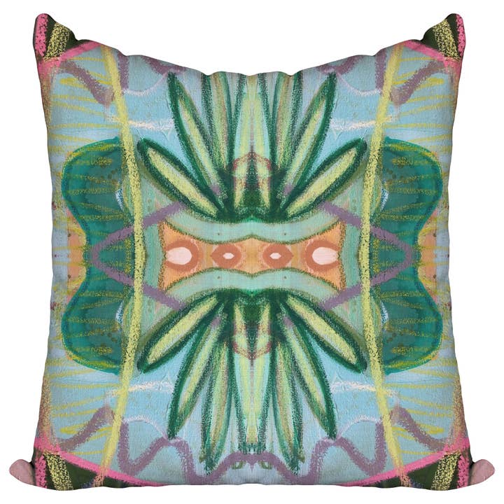 Farn in Aqua-Kissen für den Großhandel von Windy O'Connor Art & Home