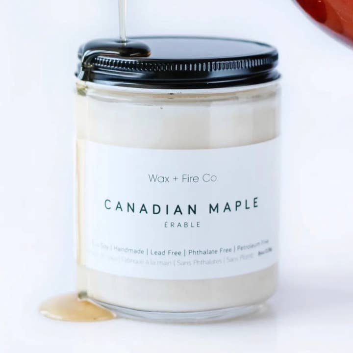 Vela de Soja de Arce Canadiense - 8oz para venta al por mayor de Wax and Fire Co.