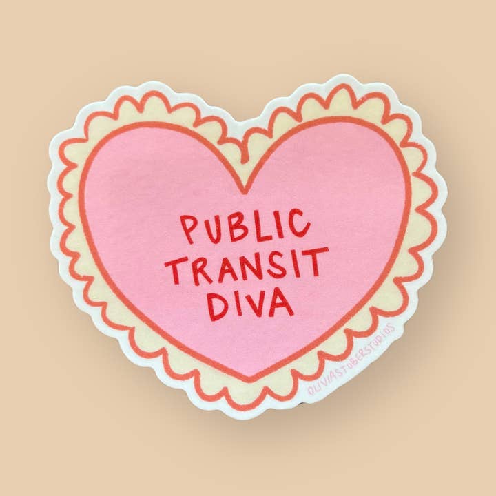 Autocollant Diva des Transports en Commun pour la vente par Olivia Stober Studios