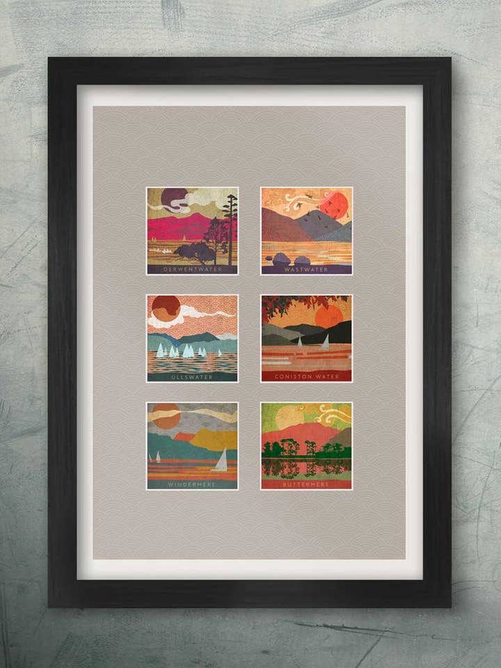 Lakes Montage - Lake District poster print for wholesale by The Northern Line