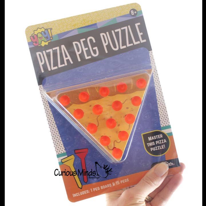 Curious Minds Toys - Wholesale Bordspel - 1 Cute Pizza Solitaire Peg Game - Klassiek houten spel - Peg 0