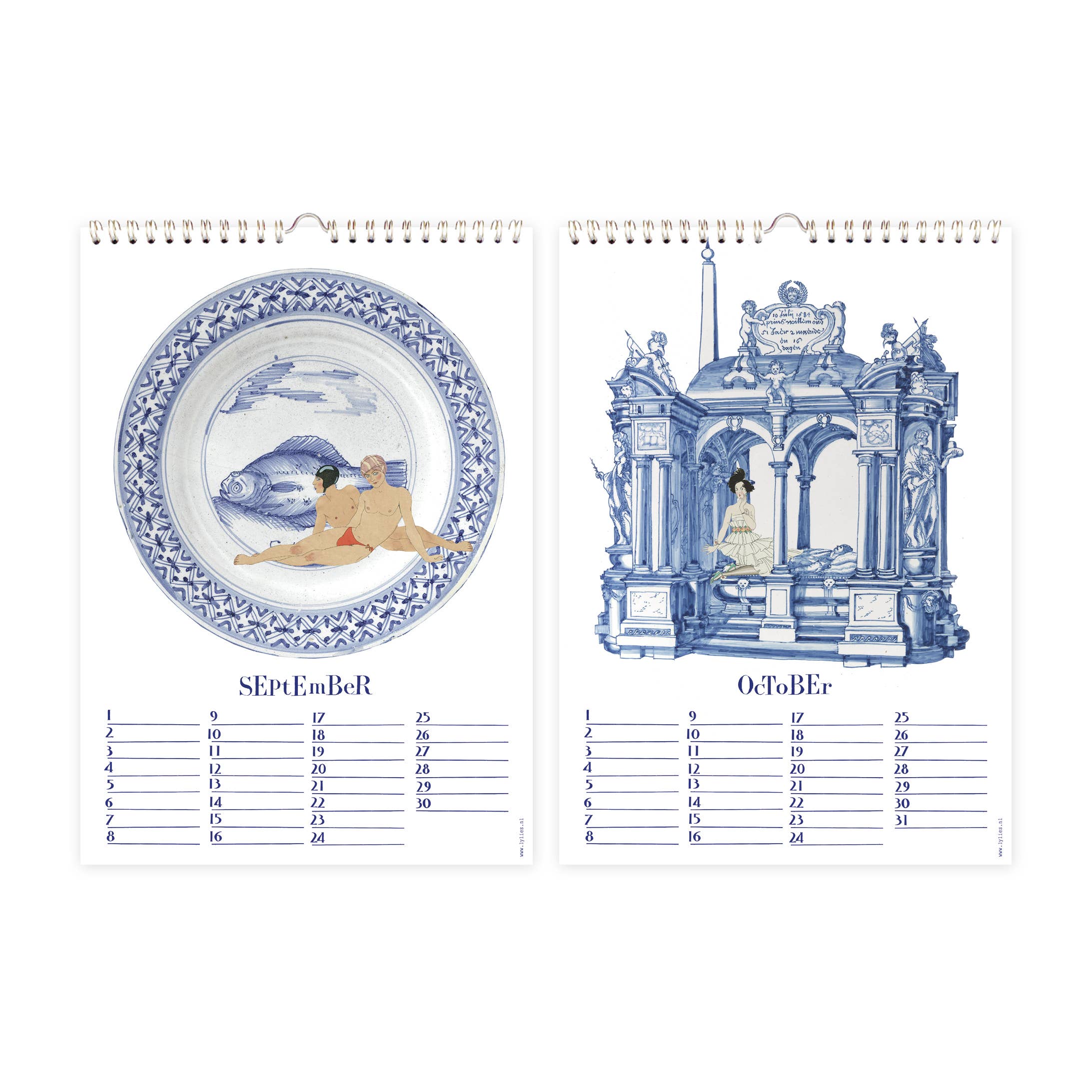 Lylies - Wholesale Kalender - Verjaardagskalender 'Dutch Blue' collages Rijksmuseum A45