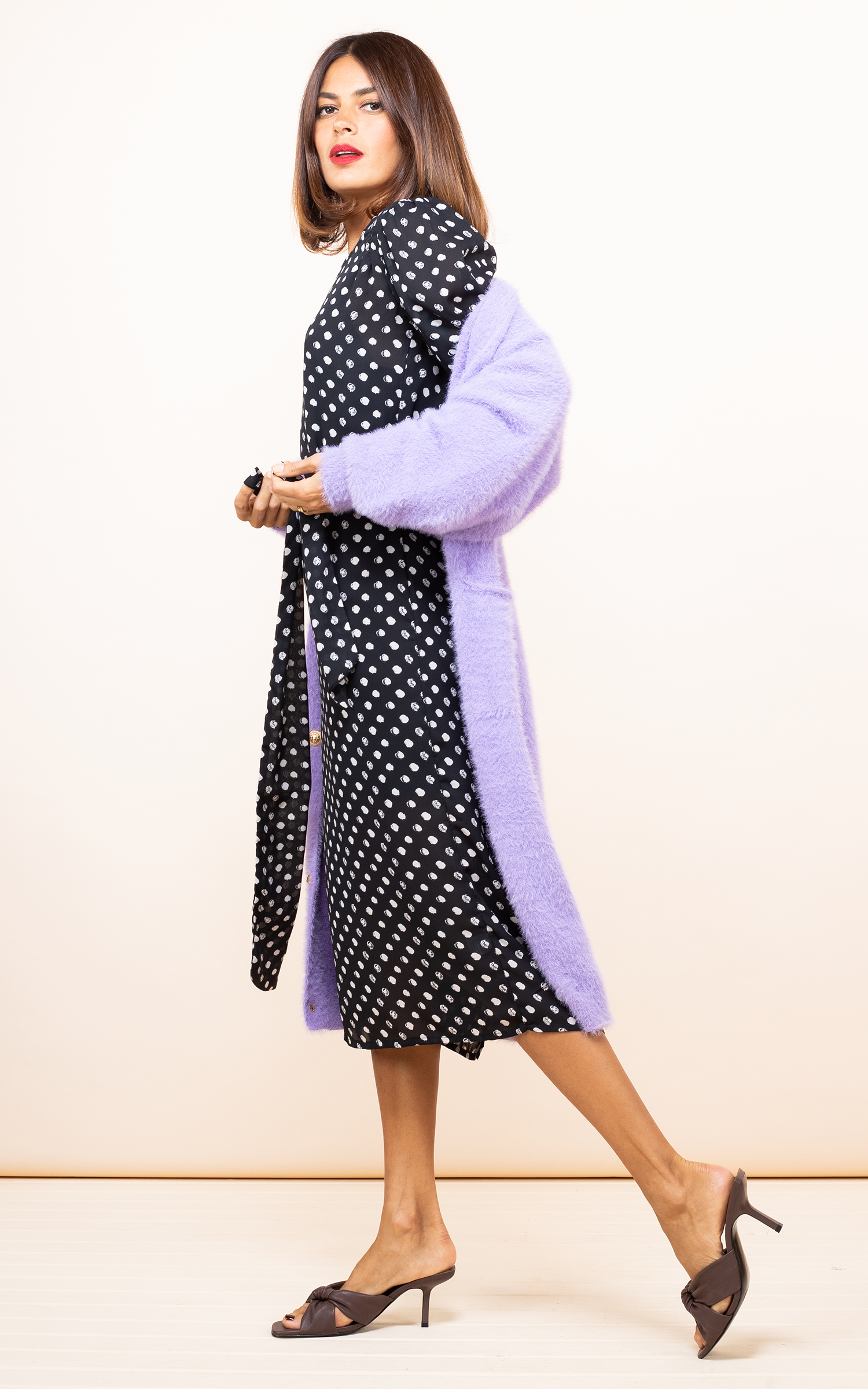 REMOVED BRAND - Wholesale Dress - Women's - Sabina Midi Dress - Black Dotty3