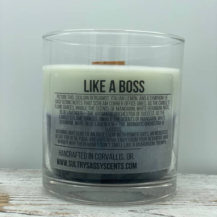 Sultry Sassy Scents - Wholesale Jar/Filled Candle - Like a Boss - Soy Wax Candle1