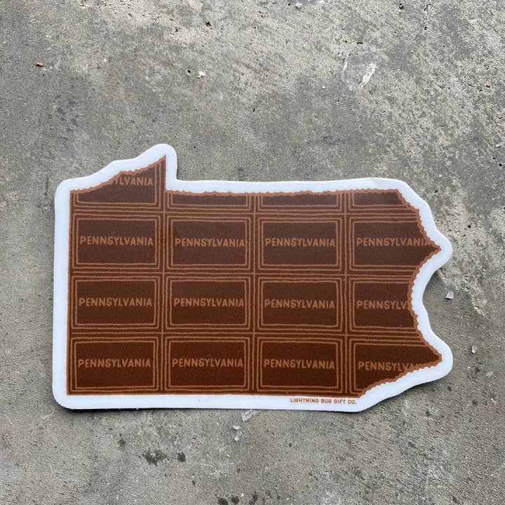 Pennsylvania Chocolate Sticker for wholesale by Lightning Bug Gift Co.