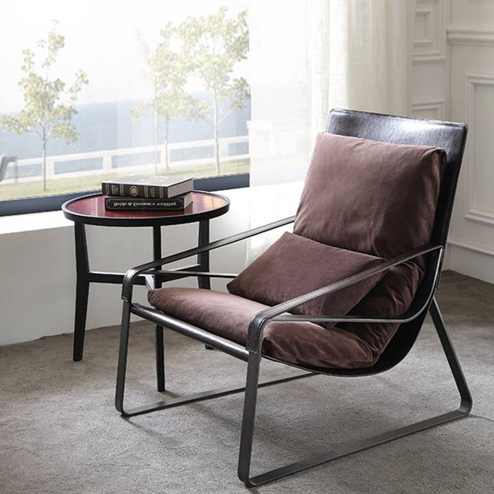 Fauteuil en duvet en cuir véritable de 28,3 pouces de large pour la vente par YAYATOPIA
