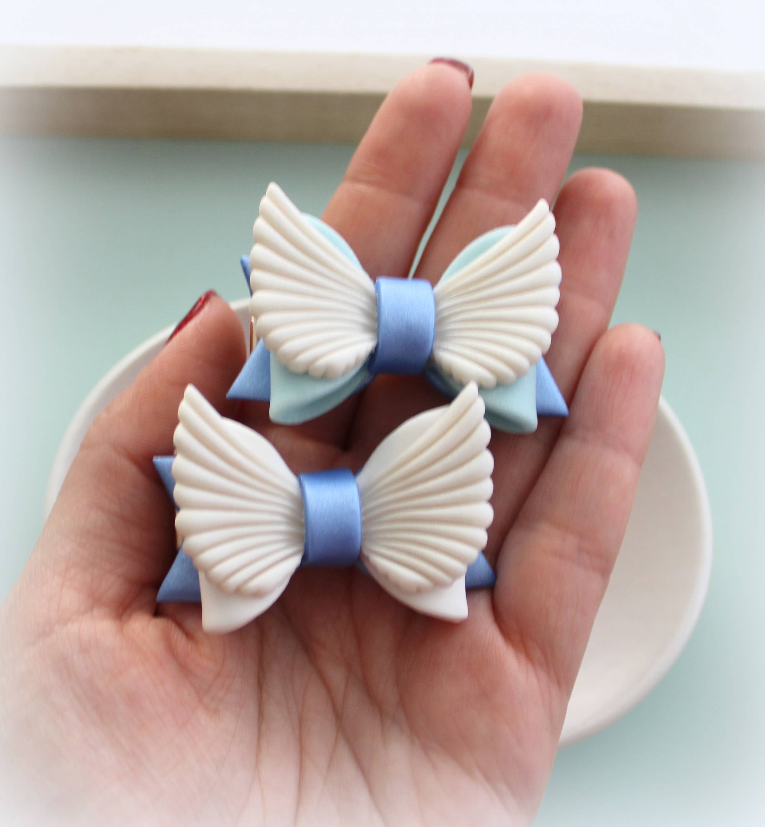 Sweets & Pearls – Großhandel Haarclip – Damen – Polymer Clay Pastell Engel Schleifen Haarspange6