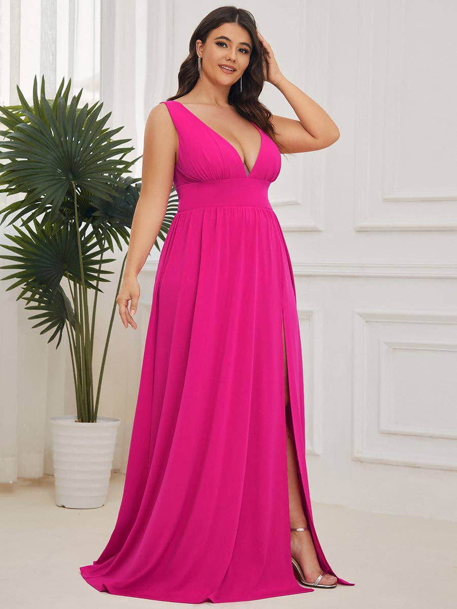 Ever-Pretty - Wholesale Jurk - Dames - Elegante mouwloze bruidsmeisjesjurk met diepe V-hals51