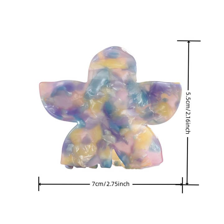 SoapElenGlen – Großhandel Haarclip – Damen – Schildkröte & Marmorierte Plumeria-Blume Acetat-Haarspange3