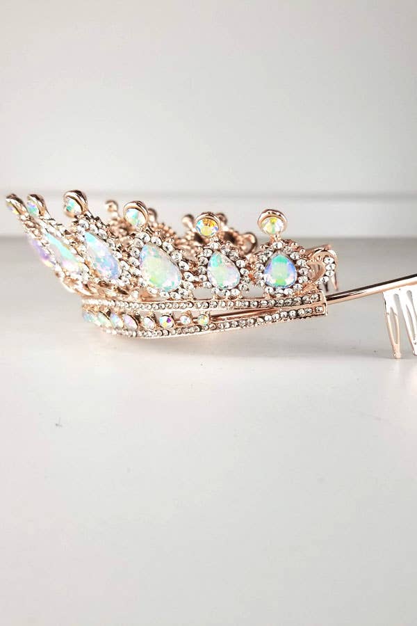 Chicas - Wholesale Tiara - Women's - One Size Fits All Metal Tiara With Jewel Rhinestones HT879-6