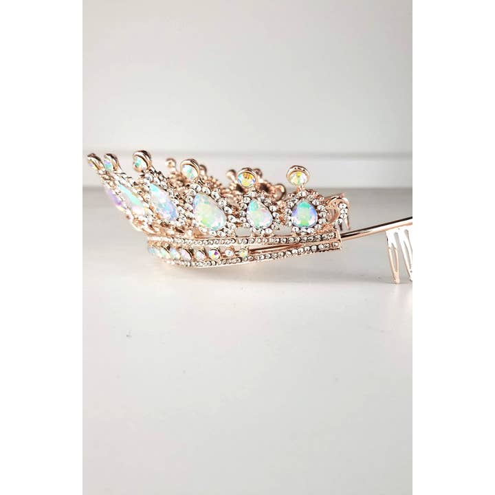 Chicas - Wholesale Tiara - Women's - One Size Fits All Metal Tiara With Jewel Rhinestones HT879-6