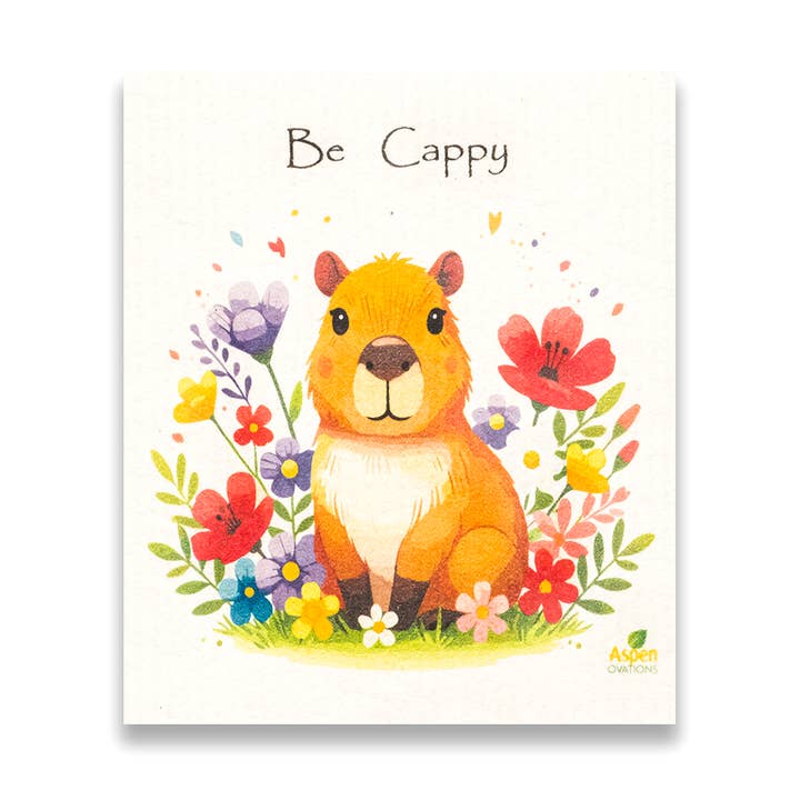 Seja Cappy Pano de Cozinha Sueco – Felicidade de Capivara Entre Flores por atacado de AspenOvations