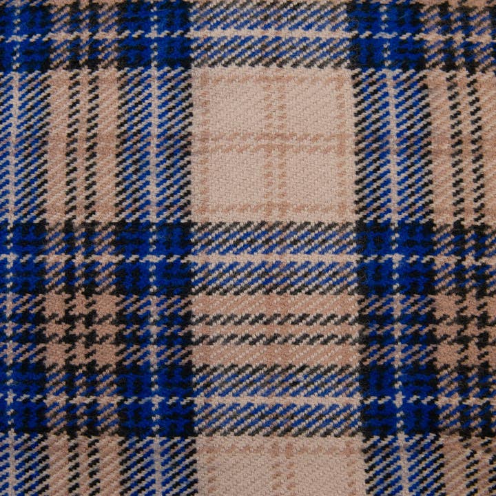 Lucca Couture - Wholesale Scarf - Women's - SVBL1004-GUNBARREL PLAID CHRISTMAS SCARF-BLUE PLAID