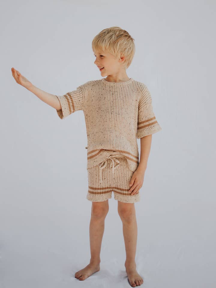 Ensemble de 2 pièces en tricot côtelé à rayures pour la vente par Ani.Oak