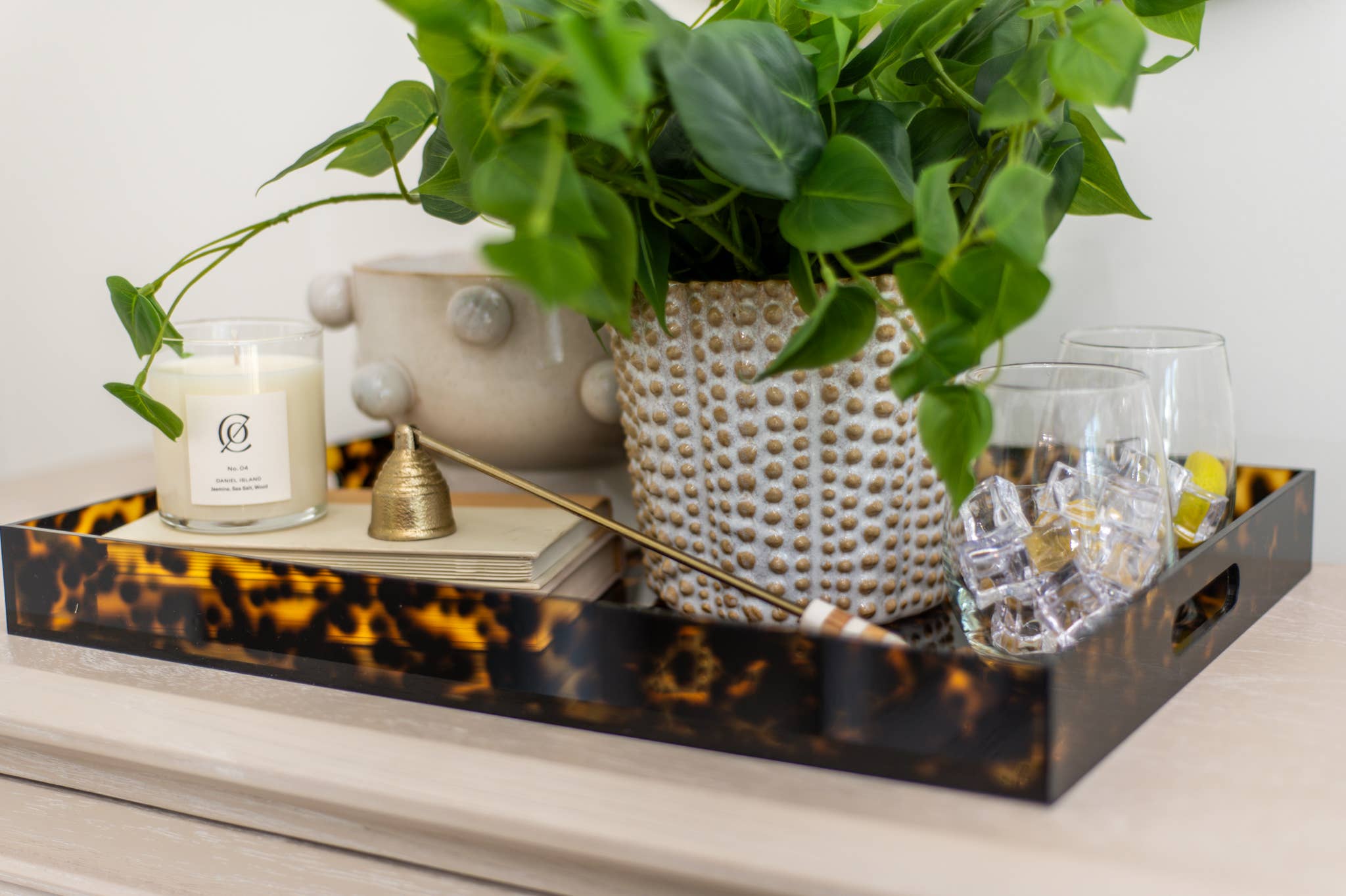 Auden & Avery - Wholesale Decorative Tray - VIDA Acrylic Tortoise X-Large Tray With Handles1