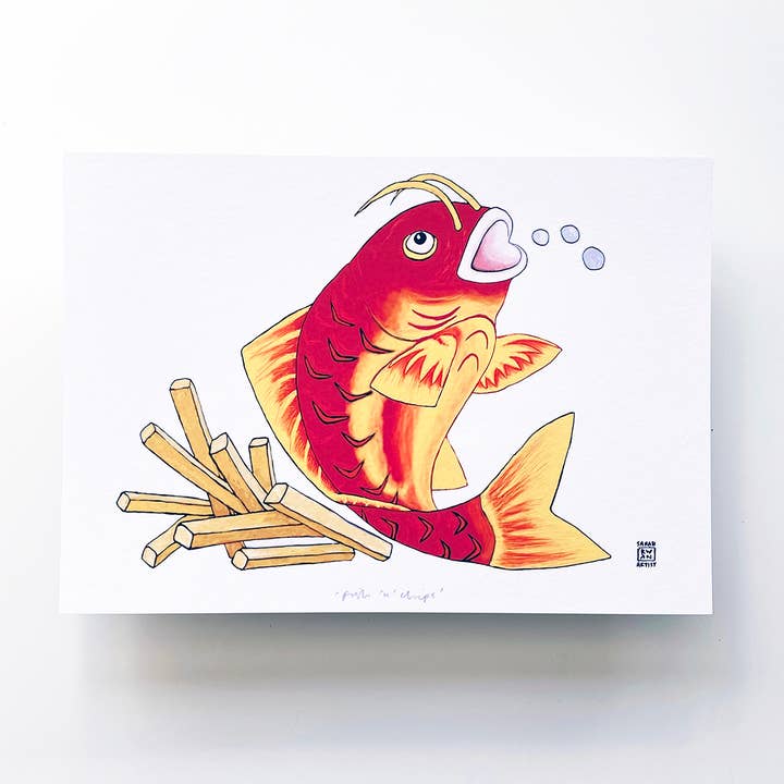 Sarah Kwan Artist – wholesale Art print – Fish n Chips Prints1
