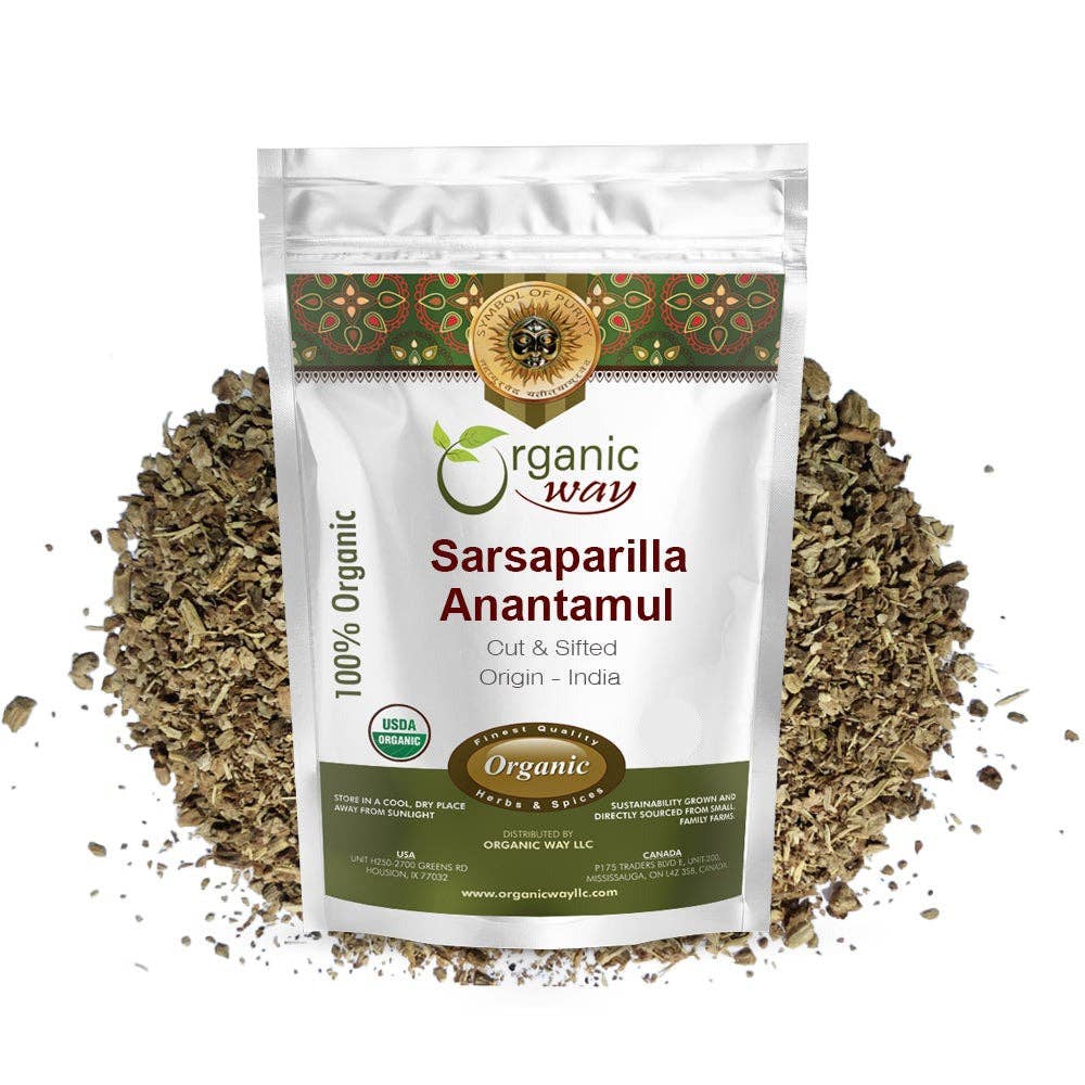Organic Way LLC - Wholesale Loose Tea - Sarsaparilla/Anantamul Root (Hemidesmus indicus) Cut & Sifted - Herbal Tea | USDA & Kosher Certified | Vegan, Non GMO & Gluten Free | Resealable Bag | 100% Raw from India0