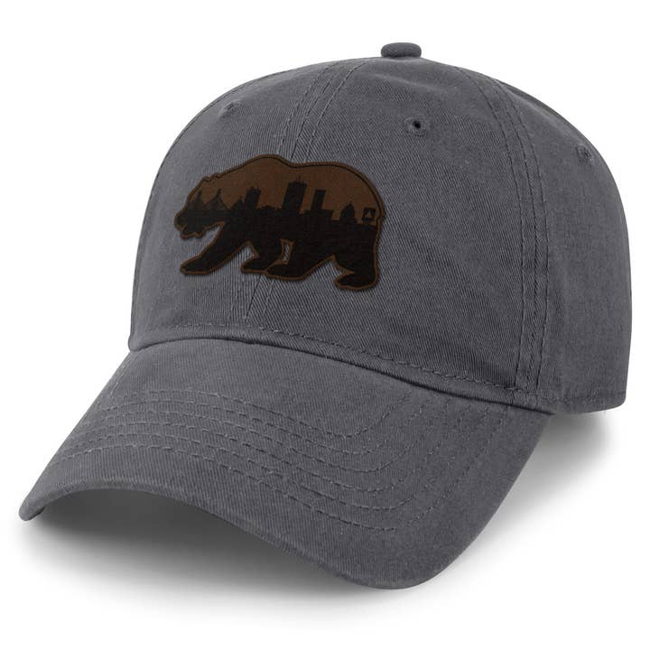 Chowdaheadz – Großhandel Basecap – Unisex – Boston Bear Skyline Hut aus Leder mit Aufnäher für Papa1