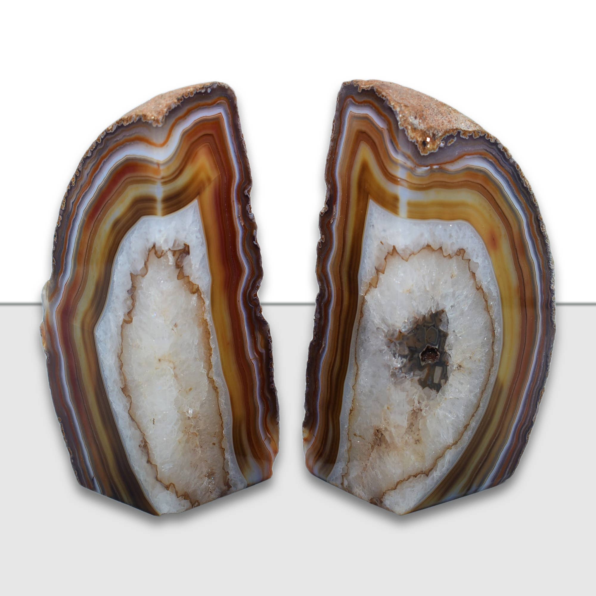 Olympus Minerals Co – wholesale Bookend – Medium Agate Bookends - Premium Natural Stone Trim1