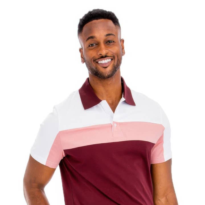 CC Wholesale Clothing - Wholesale Polo - Men's - Color Block Polo Short Sleeve8