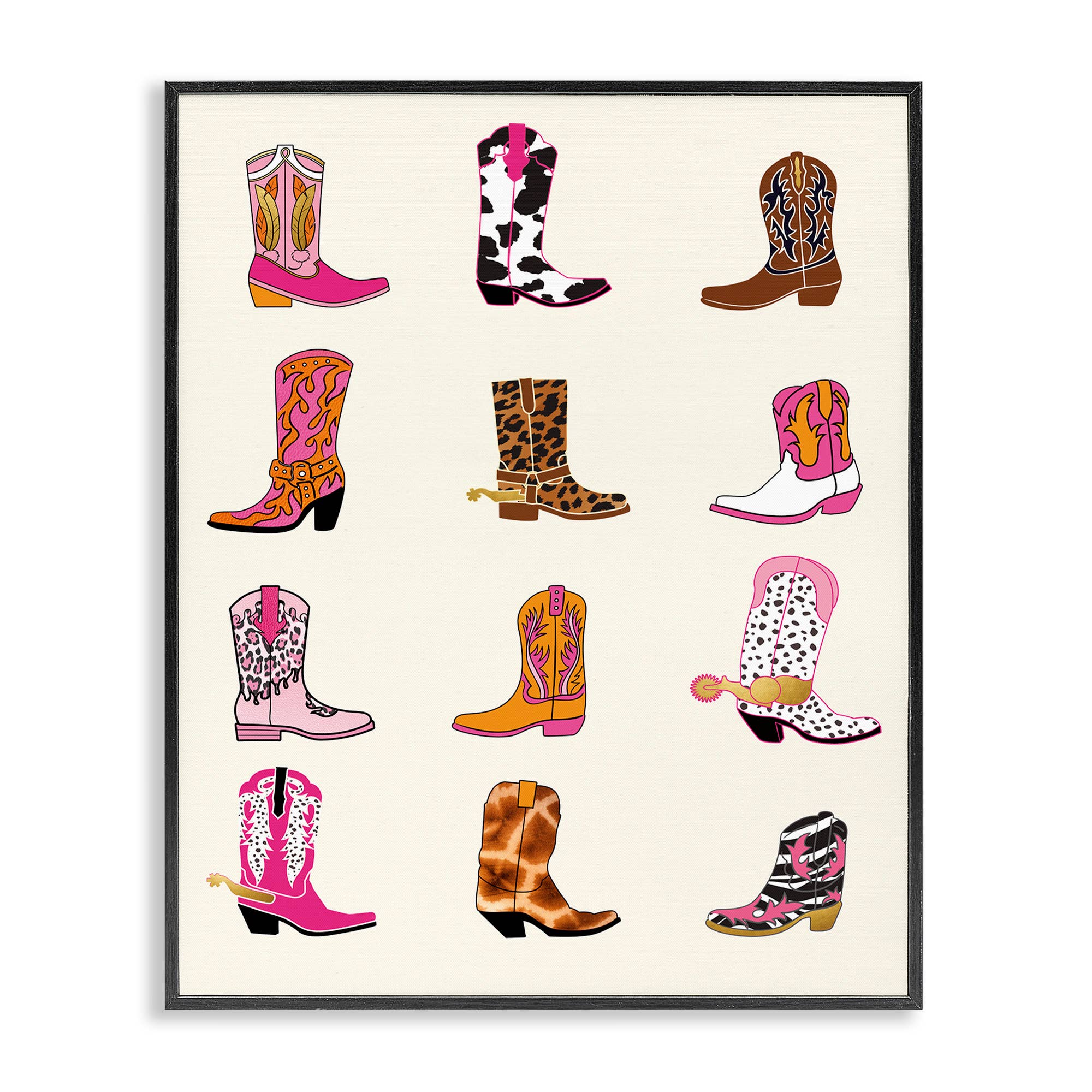 Stupell Industries - Wholesale Wall Sign - Bright Cowboy Boots & Spurs - Framed Wall Art0