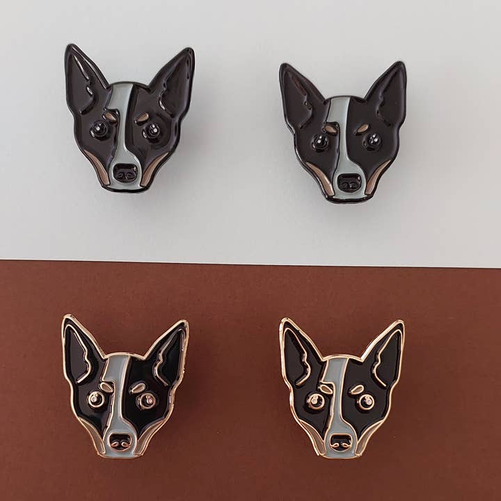 Patch Press - Vendita all'ingrosso Spilla da bavero - Spilla smaltata a forma di Australian Cattle Dog ACD/Blue Heeler